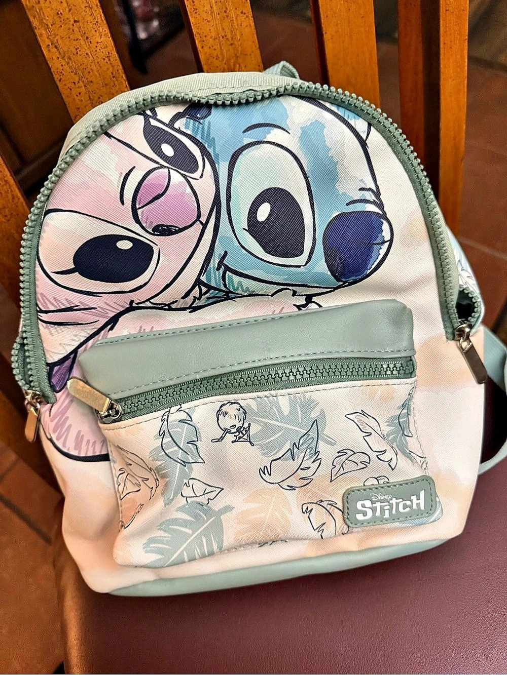Disney Stitch Character Backpack in Pink & Green NWT